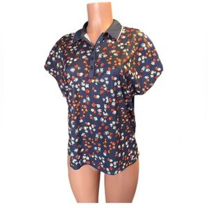Callaway Blue and Orange Floral Golf Polo